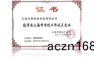 上海(hai)市(shi)專利工作試點企業