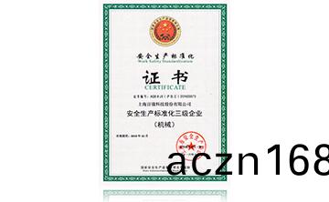 安全生産標(biao)準化證書